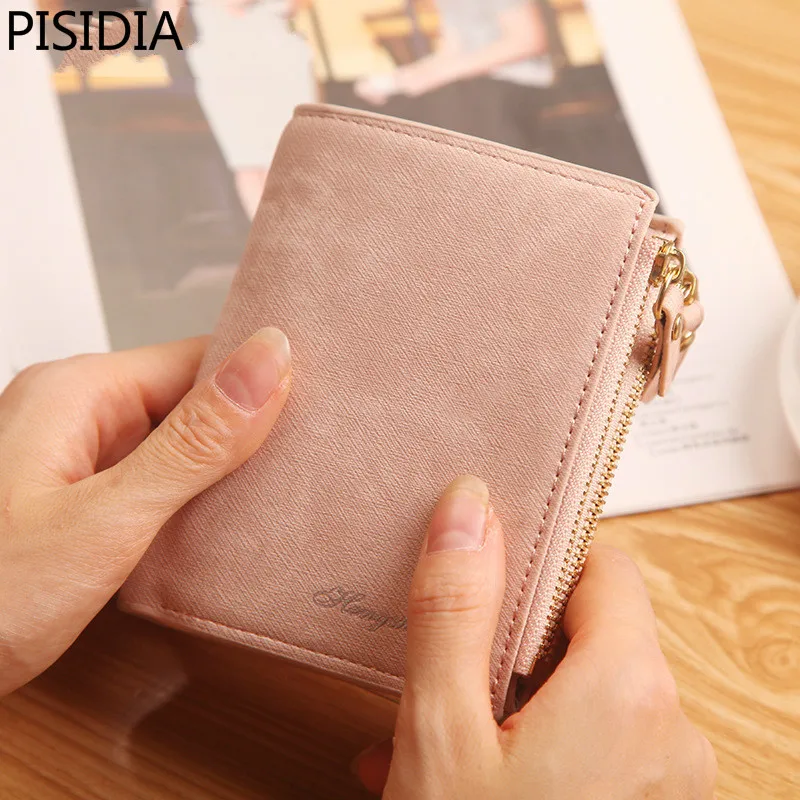 

Fashion Top Quality Small Wallet PU Matte Leather Purse Short Female Coin Wallet Zipper Clutch Coin Purse Credit Card