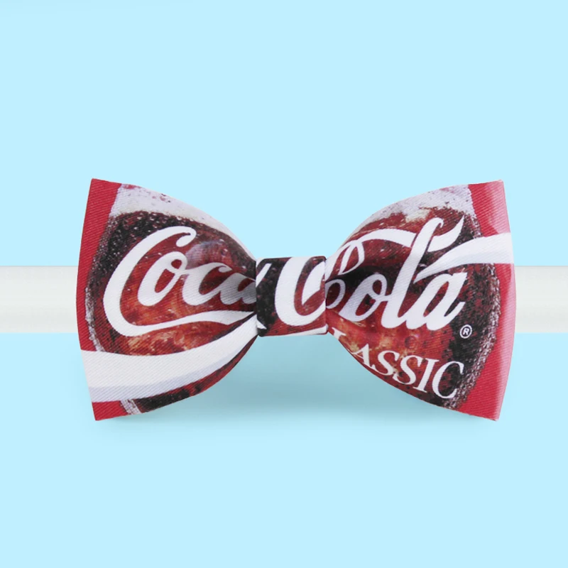 

Free shipping 2019 new fashion men's male Original handmade ties printed bow tie banquet party groom dress wedding Coca Cola