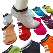 Женские розовые носки с надписью «happy Motion», 5 пар, цветные забавные носки, розовые футбольные короткие носки с креативными буквами