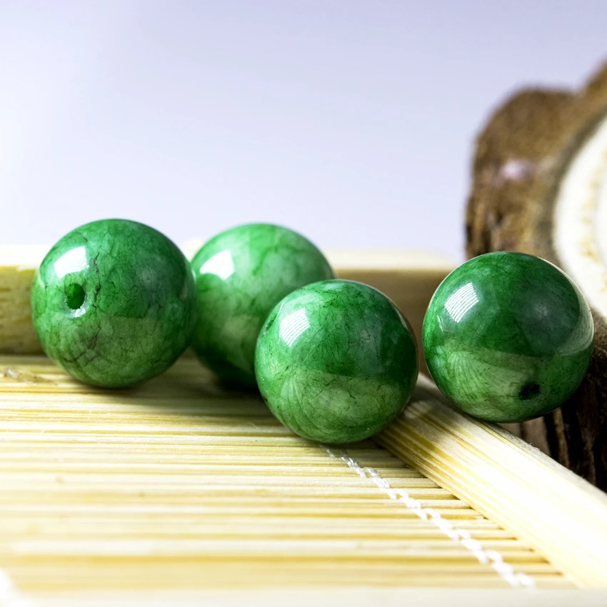 6-12 мм натуральные камни, бусы для изготовления ювелирных изделий Круглые Зеленые каменные бусины блеск разделитель DIY бусины бриколаж оптом и в розницу