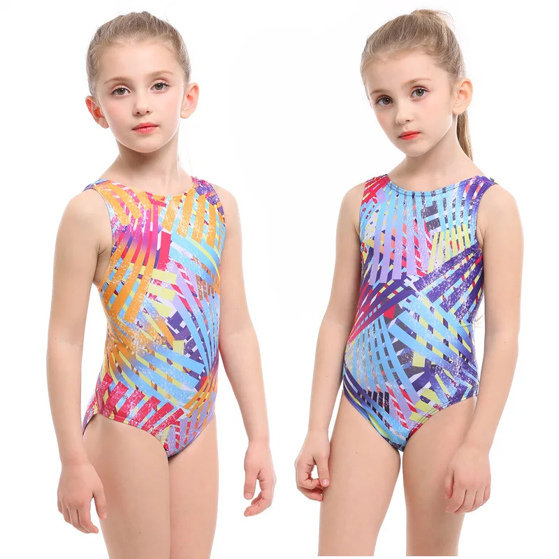 

Children's Swimwear Sport One Piece Girls Beach Sport Bodysuit Solid Patchwork Kid Bathing Suit Girl Beachwear Monokini