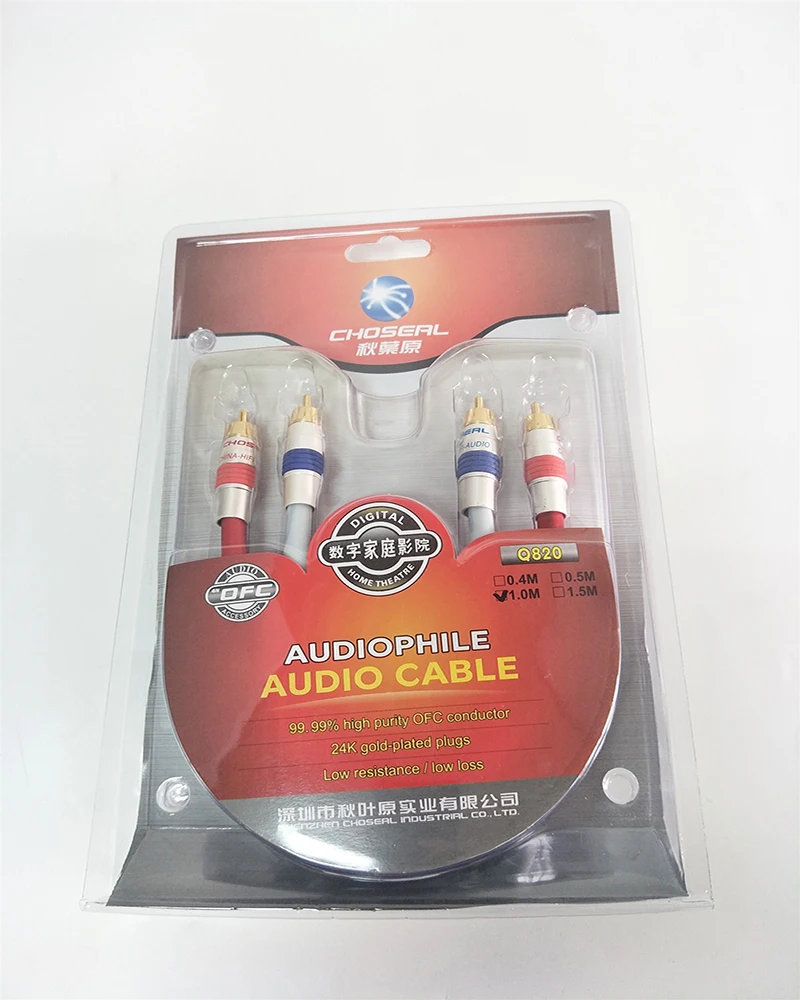 Choseal-Q-820-Hifi-Audio-Interconnect-Cable-With-Gold-Plated-RCA-Plug-OFC-1-Meter09