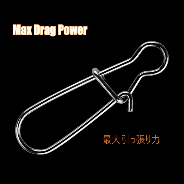 WALK FISH 50PCS Stainless Steel FishHook Fishing Connector Fast Clip Lock  Snap Swivel Solid Rings Bait