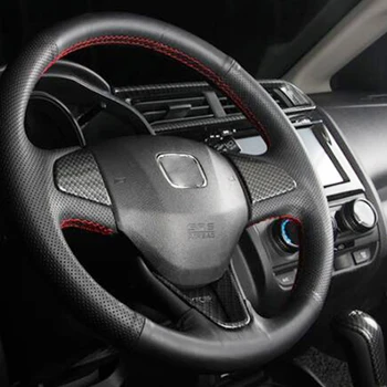 

For Honda City Sedan 2014 2015 2016 accessories car Styling ABS Plastic Chrome Car Steering wheel Button frame Cover Trim 3pcs