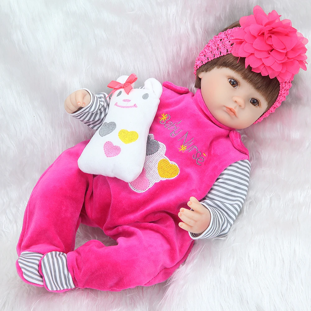 

Bebe Silicone realistic reborn 42cm Reborn Baby Doll kids Playmate Gift For Girls new year toys soft body boneca reborn