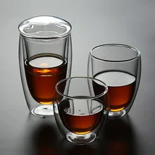 Офисные стекло чай чашки Семья двойной слои Чай разделения фильтр цветок чай чашка для воды с крышкой Личная чашка