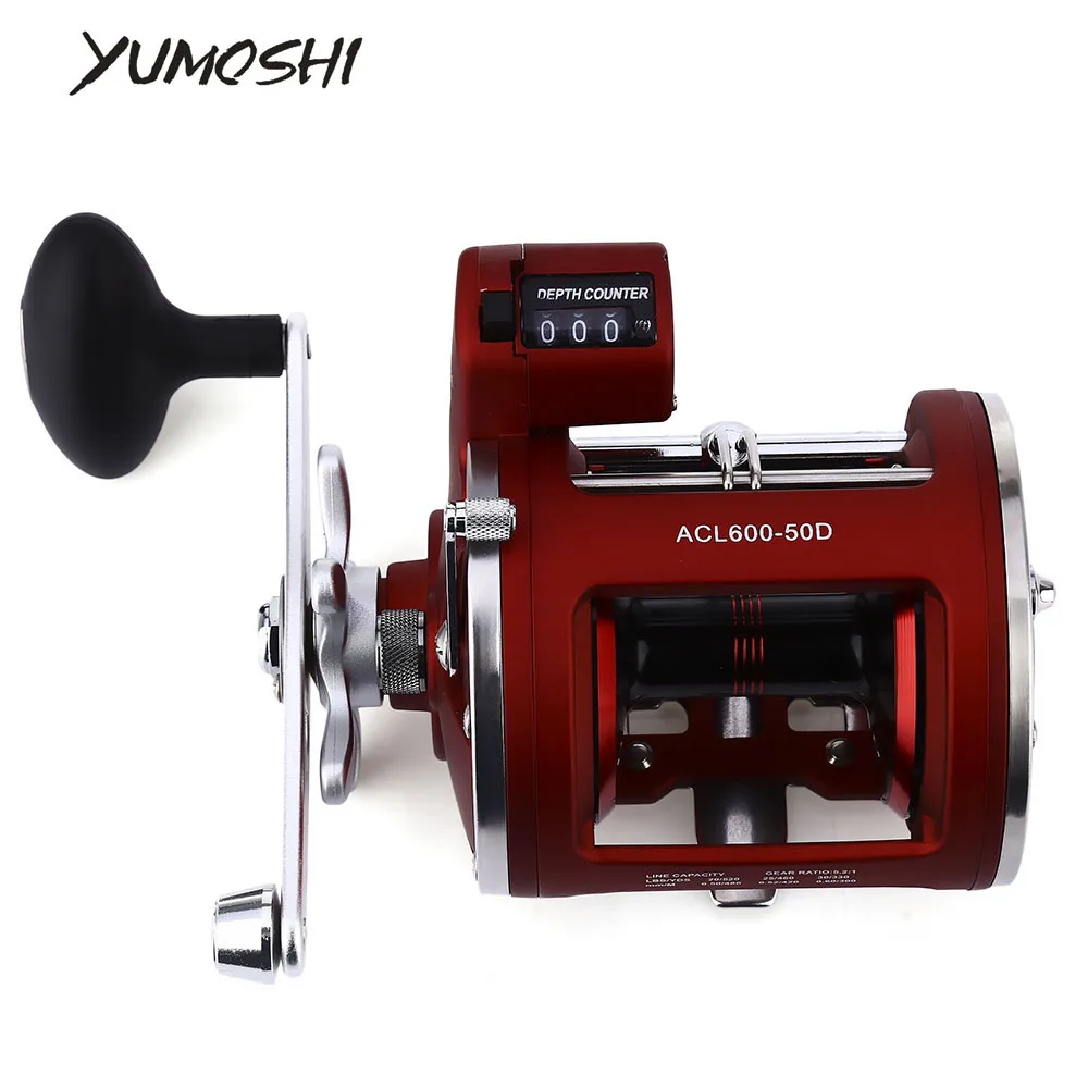 Yumoshi 12 الكرات الصيد بكرة الصيد بكرة الصيد التصيد بكرة عالية السرعة مع عمق العد المضاعف الكهربائية ac