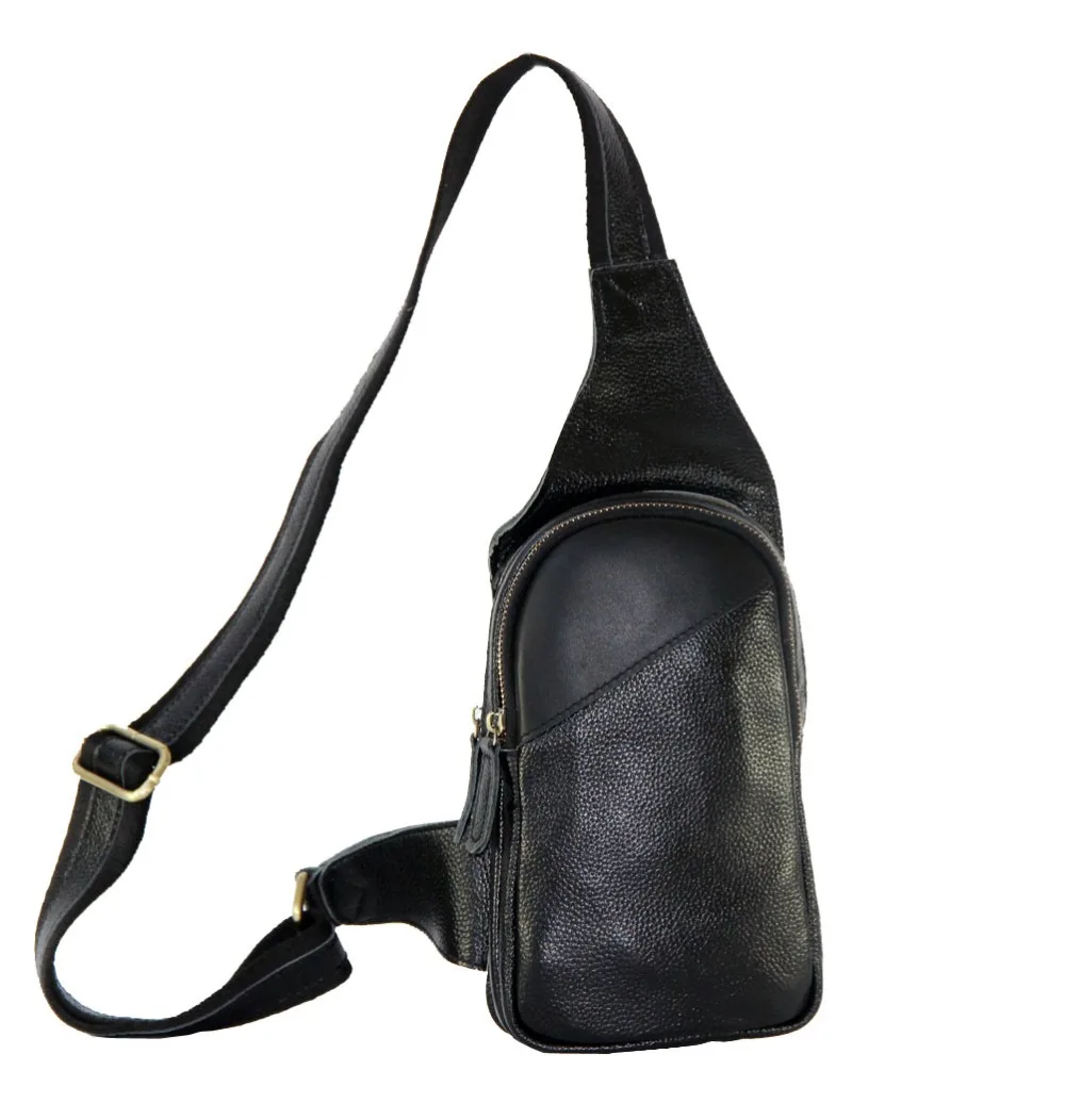 Black Leather Sling Bag Backpack