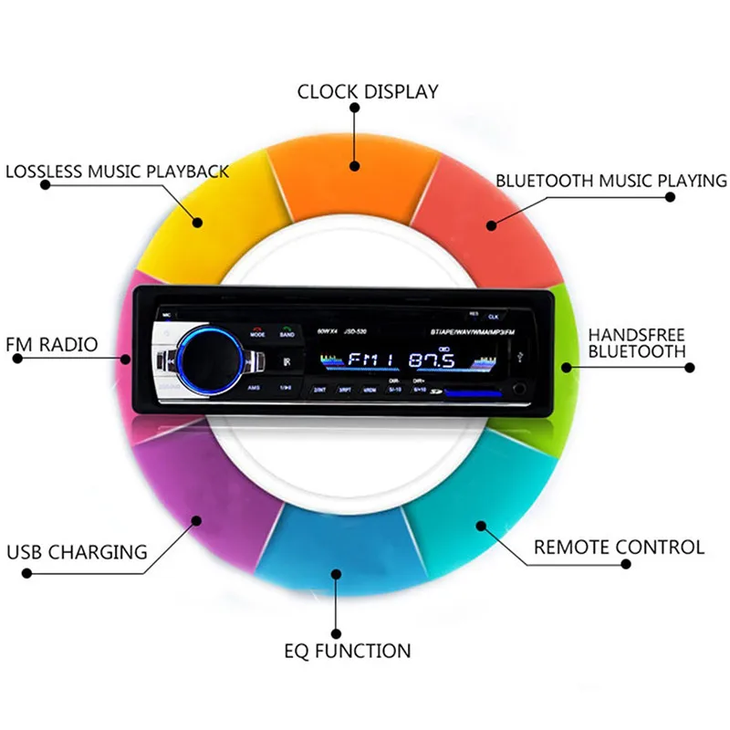 Autoradio Car Radio 12V Bluetooth V2.0 JSD520 Car Stereo In-dash 1 Din FM Aux Input Receiver SD USB MP3 MMC WMA Car Radio Player