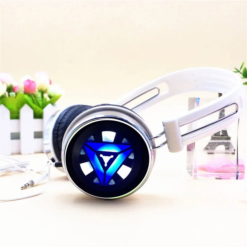 Регулируемые спортивные наушники Iron Man ARC REACTOR игровая гарнитура стерео на