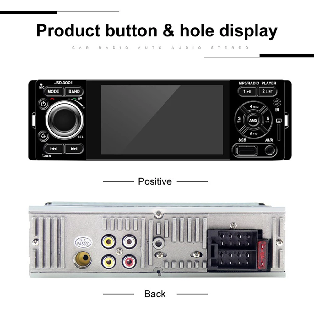 DC 12 В 50 Вт* 4 4," DIN Bluetooth Автомагнитола стерео ЖК-дисплей RDS USB/TF/AUX FM автомобильный MP3 мультимедийный плеер