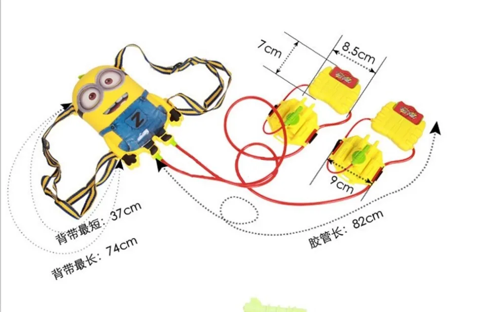 Водные Игрушки лето Гадкий я ручной рюкзак водный пистолет запястье пистолет открытый водный Пистолеты для детей