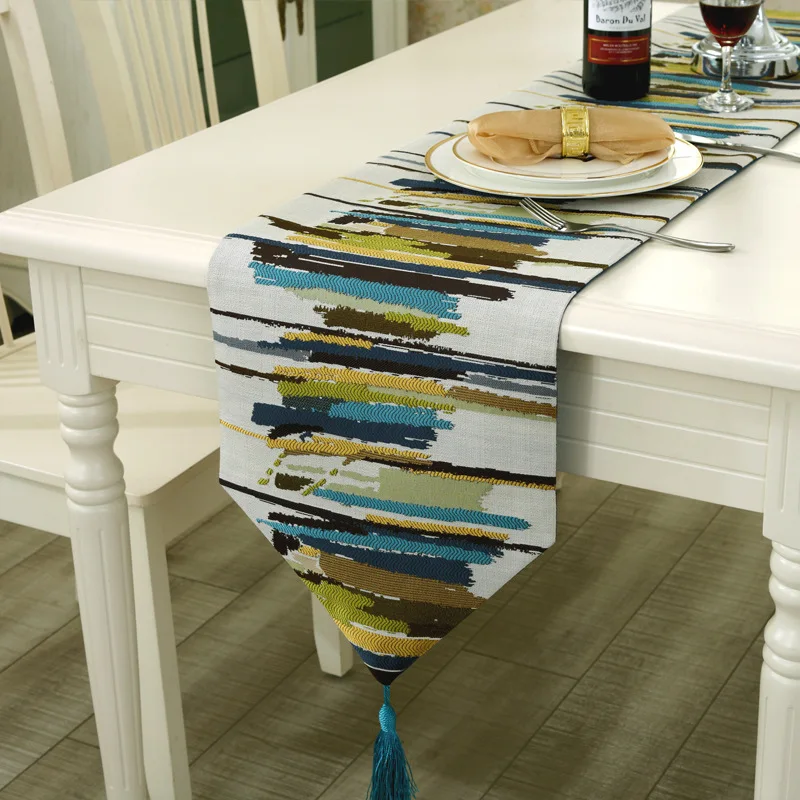 Fudiya Fashion Modern Table Runner Colorful Nylon Runner Table Cloth