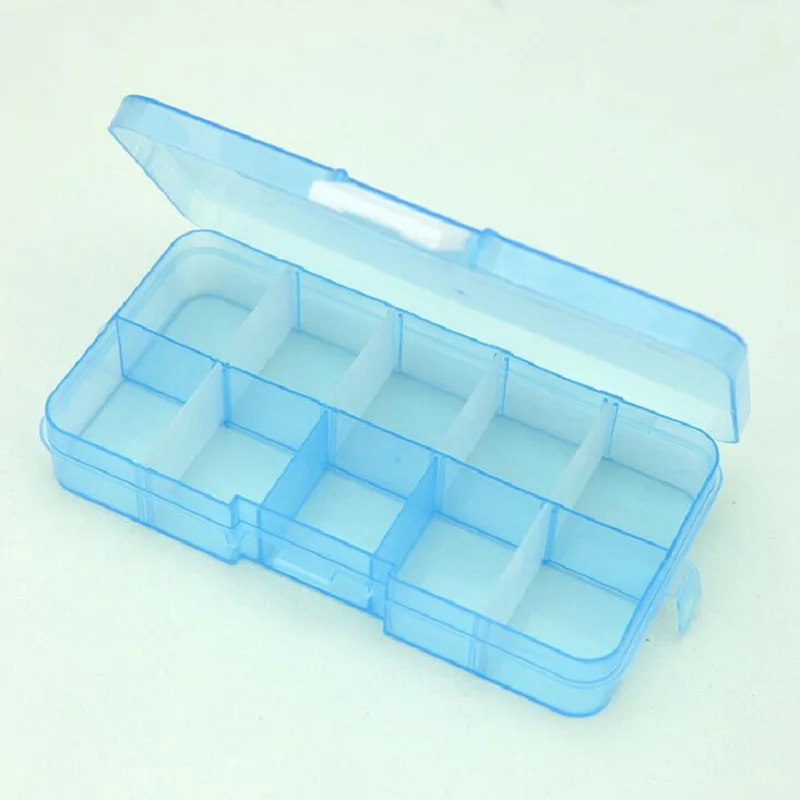 

10 Slots Transparent Storage Box Beads Portable Plastic Organizer Case Craft Beads Containerc for DIY gift craft wh