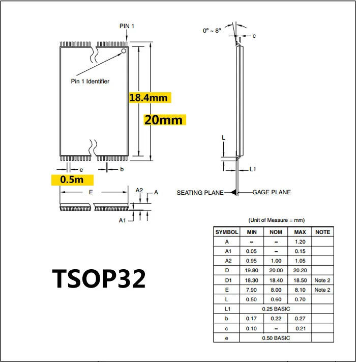 TSOP32 для DIP32 адаптер CNV-TSOP-EPIM32(L) SA620-B-4807L01 IC Тесты гнездо программист адаптер Размеры = 20/18. 4 мм