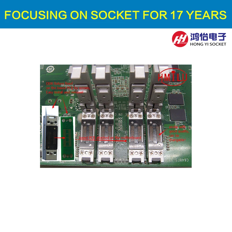 DDR3 4 Memory Chip Test Socket fixture 8 Bit /16 Bit Universal common Socket 78/96 Ball manufacturer