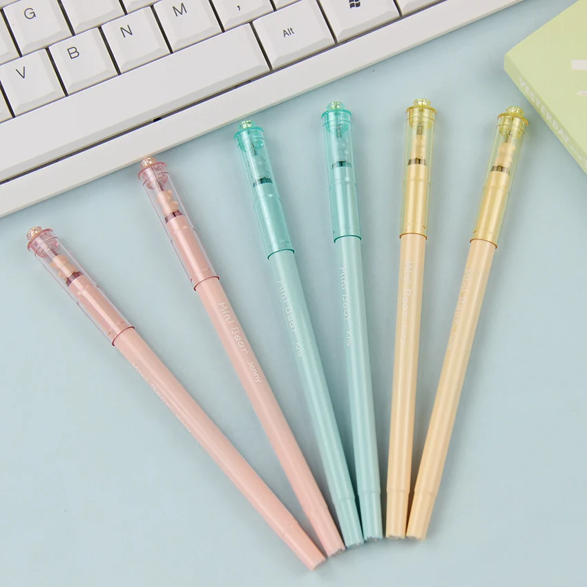 

1PC Cute Bear Gel Pen Kawaii Stationery Korean Canetas Escolar Papelaria Gift Office Signing Pen School Supplies