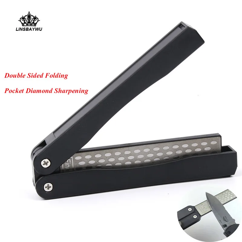 

Novelty Double Sided Knife Sharpener Professional Diamond Fold Portable Pocket Knife Sharpening Stone Kitchen Accessories