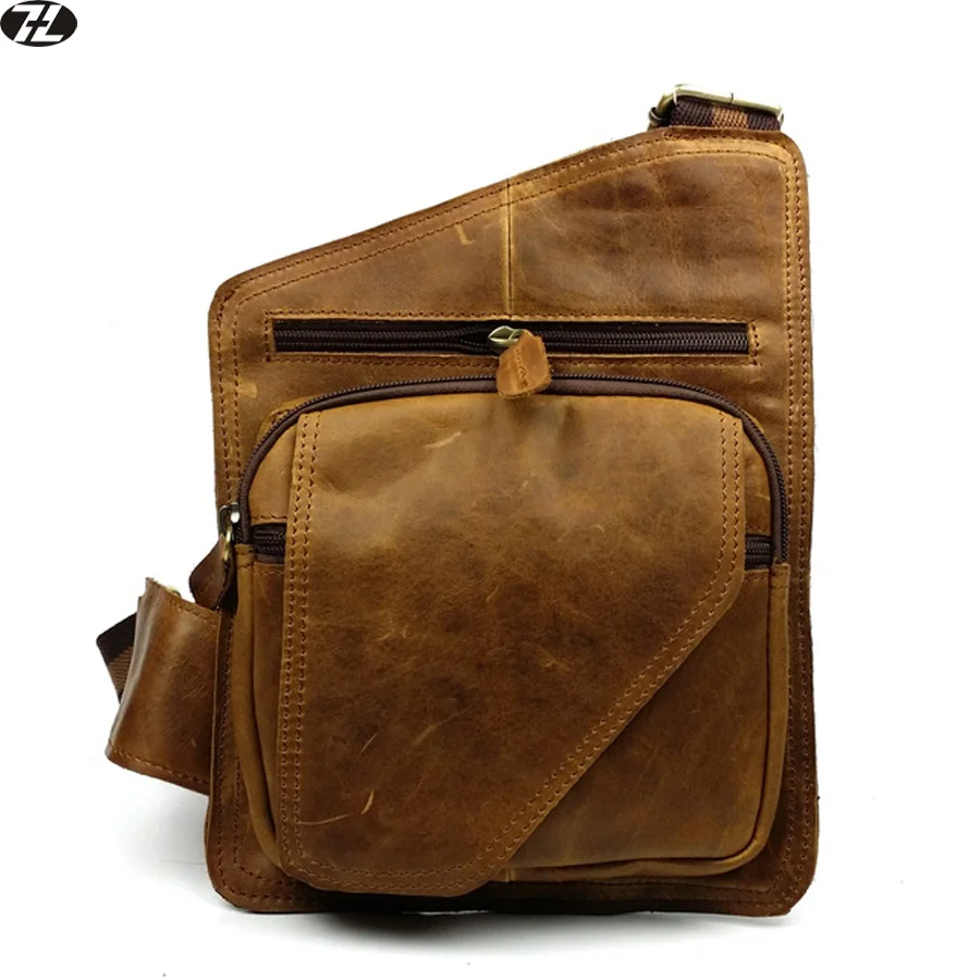 

New genuine leather cowhide chest pack real leather chest bags men bags hot sale men crossbody bag small bag for male