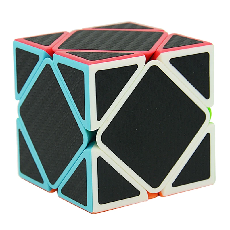 Cube Style Skewb Stickerless with Black Carbon Fibre Stickers Speed Magic Cube Fidget Cube Mirror Blocks