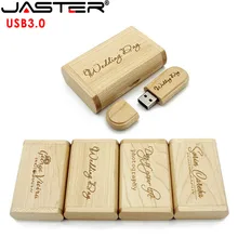 JASTER USB 3,0 креативный Деревянный usb+ коробка Флешка 4 ГБ 8 ГБ 16 ГБ 32 ГБ 64 Гб usb флеш-накопитель карта памяти свадебный подарок