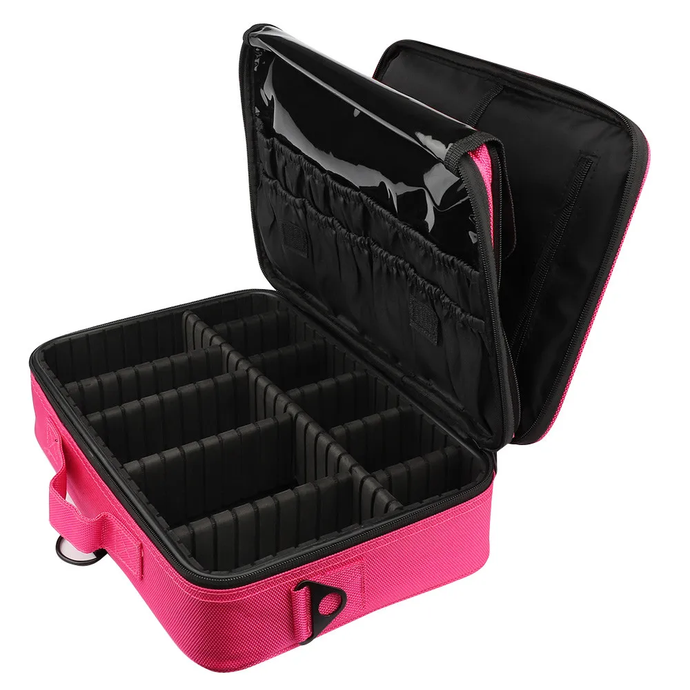 

women Large Capacity Makeup Case 3 Layers Cosmetic Organizer Brush Bag Makeup bag cosmetic cases for make up 2515