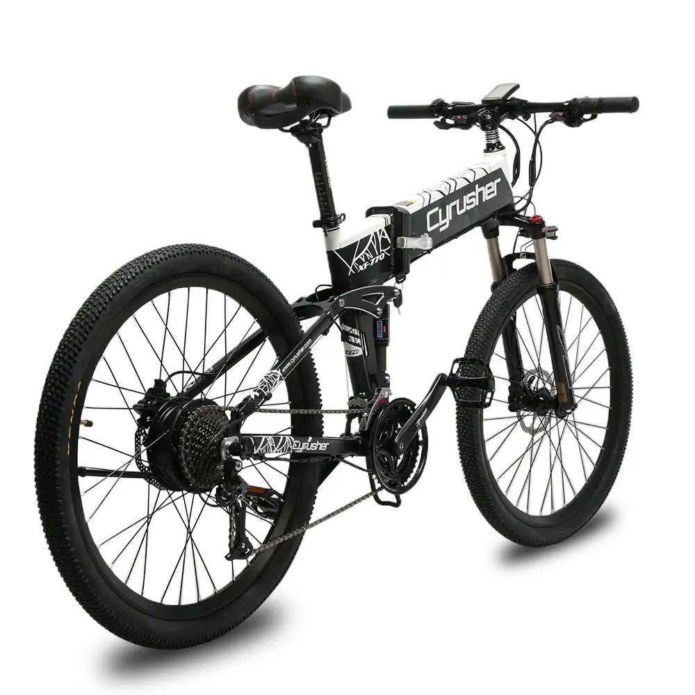 Cyrusher XF770 48 V 500 W bicicleta plegable electrónica 26*1,95 radios neumático Marco de aleación de aluminio bicicleta eléctrica con lCD de pantalla inteligente