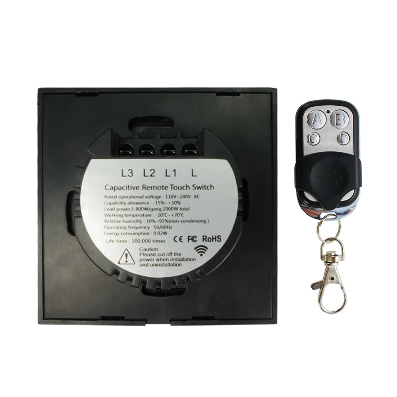  EU Standard VHOME Smart Touch Switch 2 Gang 1 WayWhite Crystal Glass Switch Panel Sensor Switch wit - 32953386490