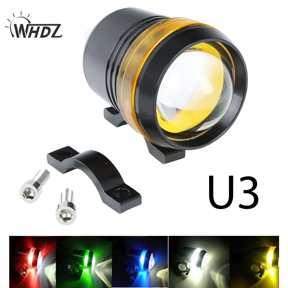 WHDZ 12 в 30 Вт мотоцикл U3 светодиодный противотуманный Точечный светильник для вождения Ангел глаз лампа u3 мотоциклетный светильник