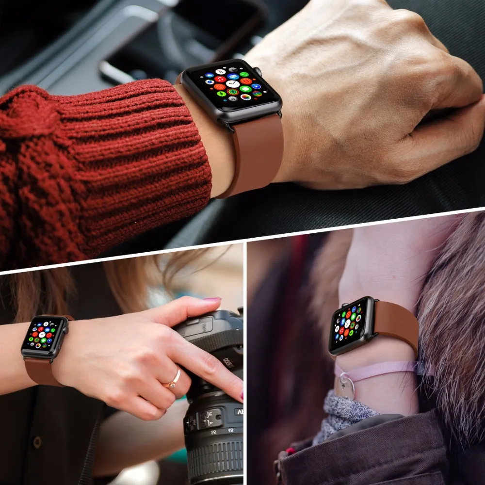 Ремешок для часов MAIKES Apple Watch Band спортивный браслет 44 мм 40 42 38 Series 4 3 2 1 iWatch всех