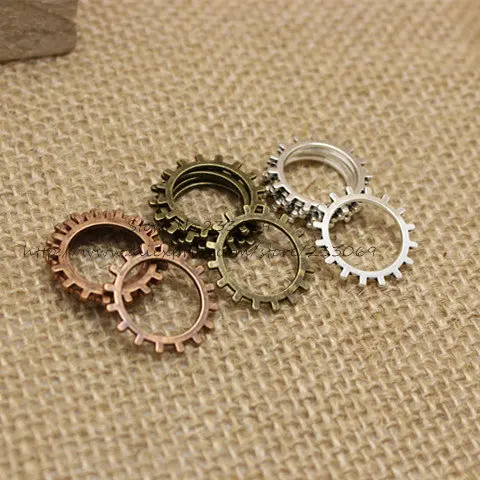 Three color Vintage Metal Alloy Machinery Gear Jewelry steampunk Charm Jewelry Findings (100 pieces/lot) 20mm T0196 Three color Vintage Metal Alloy Machinery Gear Jewelry steampunk Charm Jewelry Findings (100 pieces/lot) 20mm T0196
