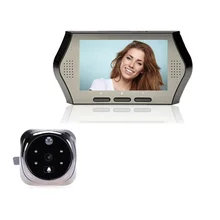 Электронный дверной видео звонок Камера просмотра 3X зум многоязычный PIR датчик движения ИК ночного видения 32 кольца 4,3 дюймов Электрический глазок