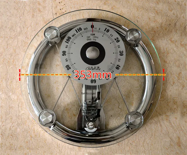 120 кг механические весы для ванной комнаты круглый закаленный стеклянный пол весы для тела из нержавеющей стали точные весы для взрослых