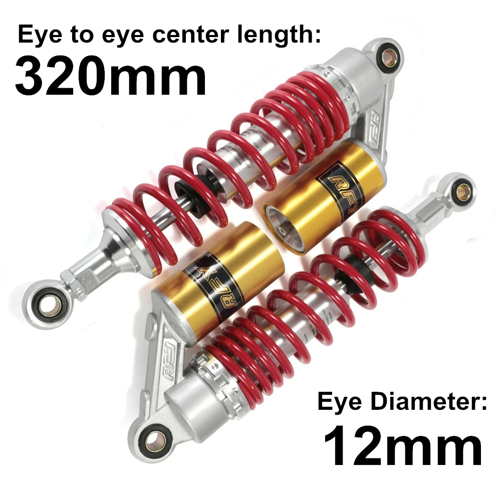 Universal 320mm 12.5" Motorcycle Air Shock Absorber Rear Suspension For Yamaha Motor Scooter ATV Quad Dirt Bike Gold&Black D15 - Цвет: M99-18-8