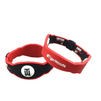 

18-20 cm Golf Silicone Black Red T Woods Energy Radiation Protect Bracelet Golf Wristband Golf Training Aids Accessories
