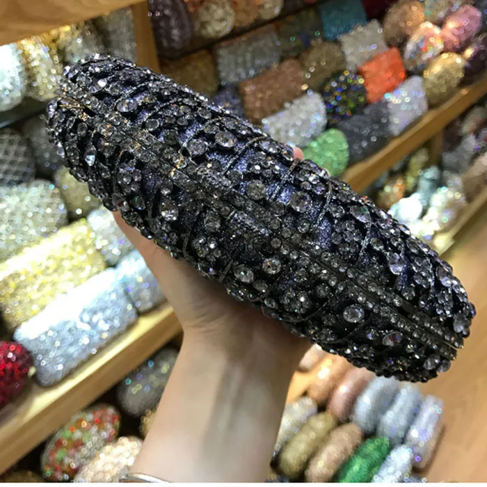 Бриллиантовая Женская металлическая вечерняя сумочка Minaudiere Кристальный кошелек