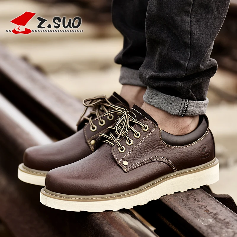 

Zsuo ZS16207 men's fashion tooling shoes wear on autumn and winter , casual loggerhead low-top leather shoes
