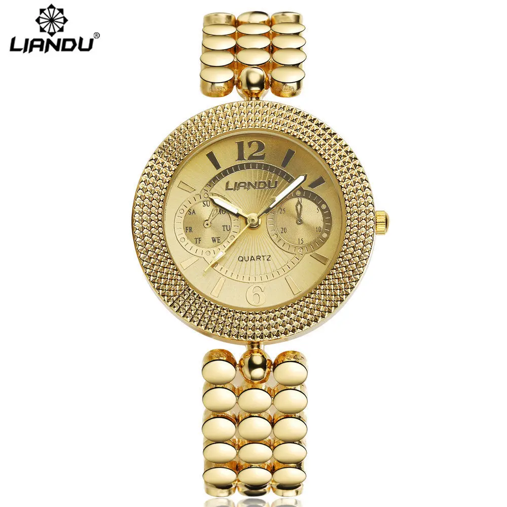 Prix pour LIANDU Mode Femme Dames De Luxe Or Quartz Montres Femmes Célèbre Marque Strass Montres Relojes Mujer Montre Femme Prix pour LIANDU Mode Femme Dames De Luxe Or Quartz Montres Femmes Célèbre Marque Strass Montres Relojes Mujer Montre Femme