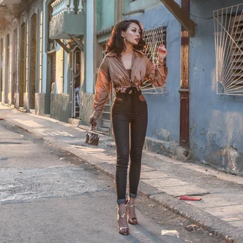 

le palais vintage 2018 Summer Very Sexy Hollow Out Jeans Women Slim High Rise Type Stretch Denim Fabric Long Pants Designed