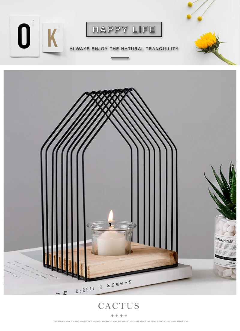 candlestick holder lantern vintage candles holder pillar candle holder wooden lantern (2)