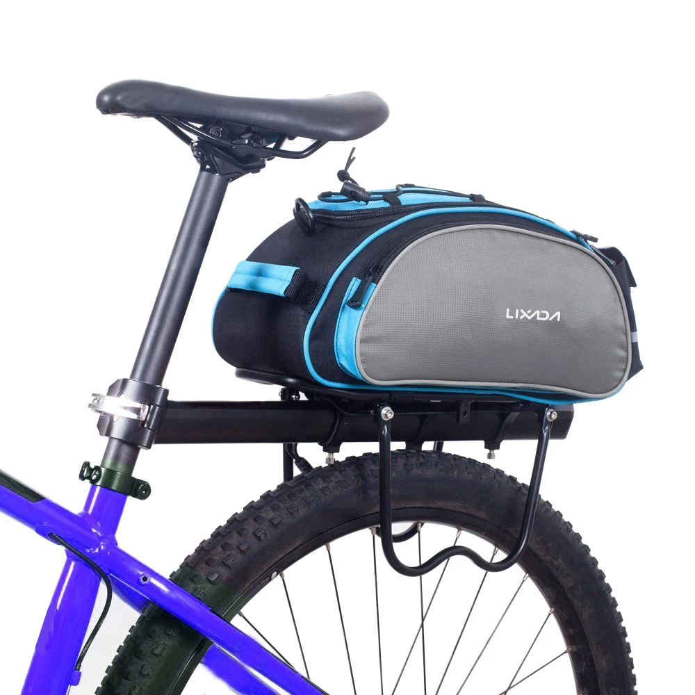 Lixada 13L Bicycle Rear Seat Bag Outdoor Cycling Bike Rack Seat Bag Rear Trunk Pannier Backseat Bag Handbag Shoulder Bag