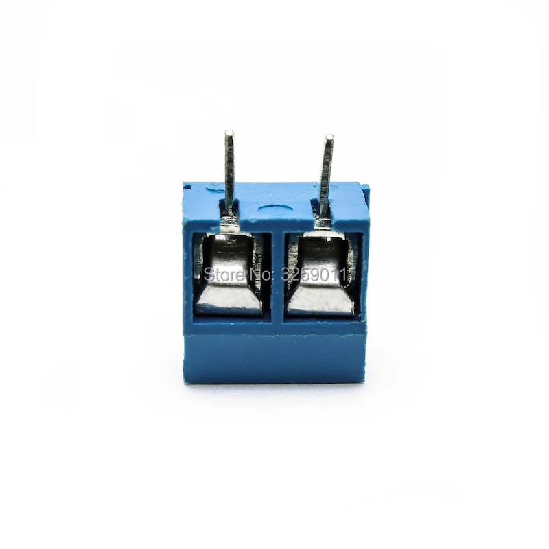 

100PCS Terminal Connectors 2 Pin Plug-in Screw Terminal Block Connector 5.08mm Pitch blue iron KF 301-2P Blue