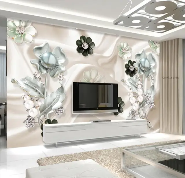 Beibehang Wallpaper Kustom Diamond Sutra Bunga Perhiasan Latar Beibehang Wallpaper Kustom Diamond Sutra Bunga Perhiasan Latar Belakang Ruang Tamu R Tidur Tv Sofa