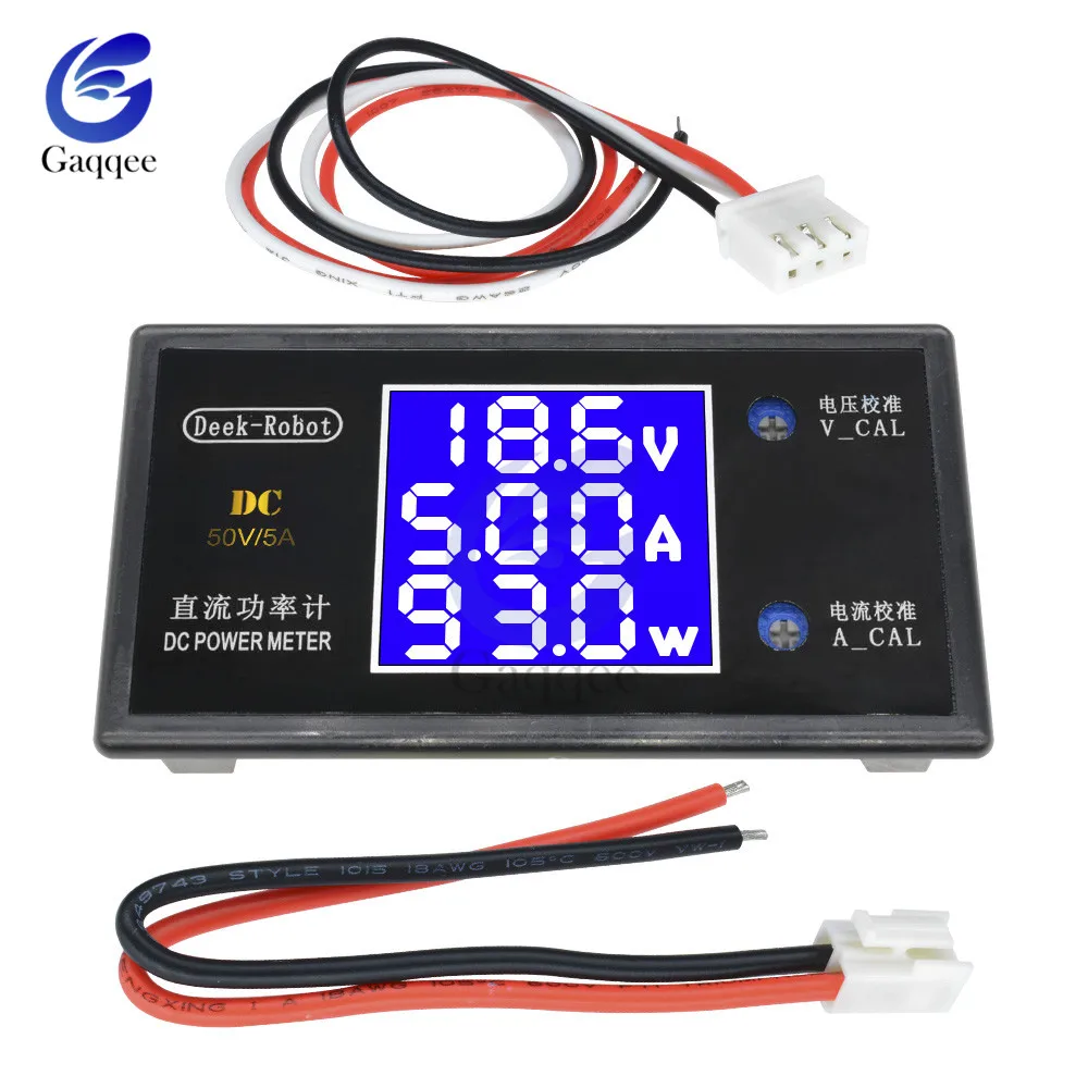 

DC 0-50V 5A 250W LCD Digital Voltmeter Ammeter Wattmeter Voltage Current Power Meter Volt Detector Tester Monitor 12V 24V 36V