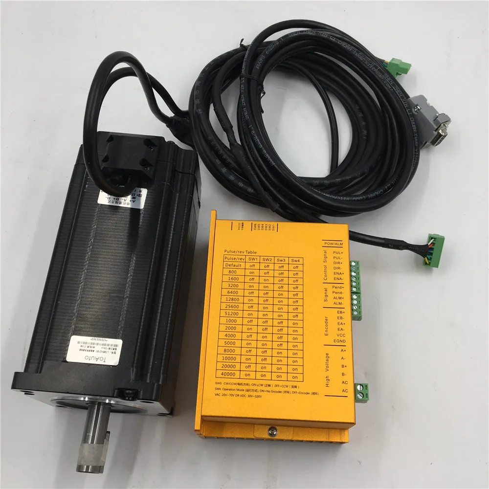 

Nema23 3N.m Hybrid Servo DSP 2phase Closed-loop Stepper Motor Driver Kit 428oz.in & 3M Encoder cable CNC LCDA86H+LC57H2100