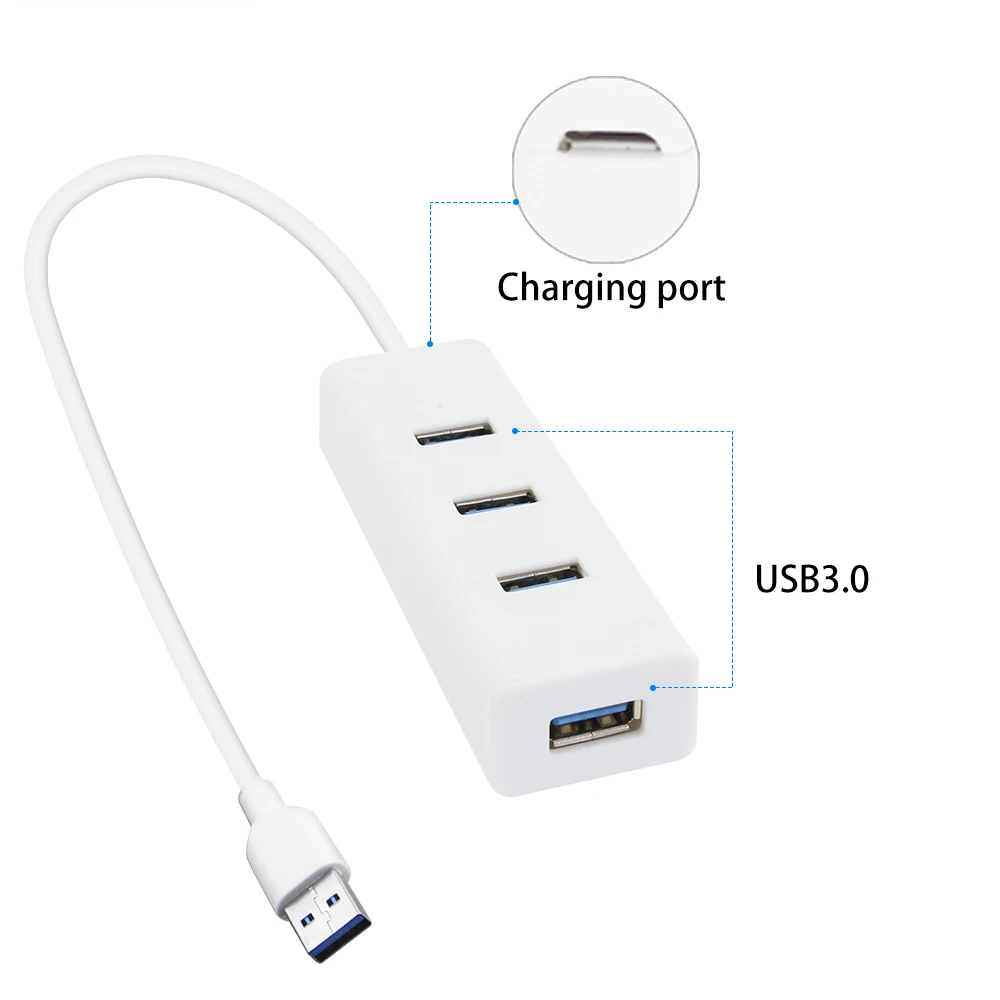 4 Port Micro USB Hub 3.0 USB Splitter High Speed Simple Multi Ports Hub Adapter For Tablet Laptop Computer Macbook Pro Keyboard