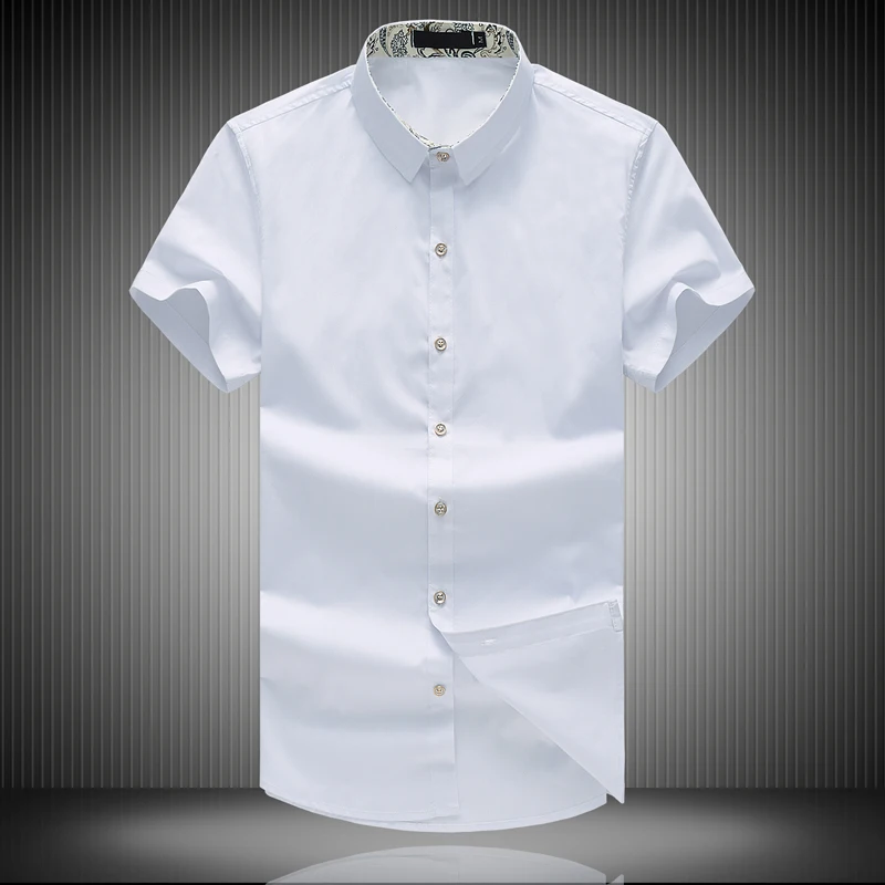 Plus Size 8XL Mens Dress Shirts 2017 New Design Fashion Cotton High