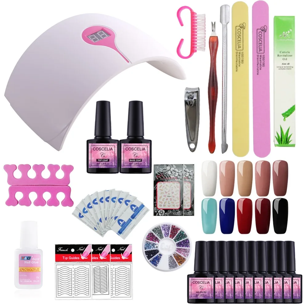 

LED Gel Nail Polish Manicure Set 36/24/12W UV Lamp for Nail Dryer Soak Off Gel Nail Polish Set UV Gel Polish Kit Manicure Tools