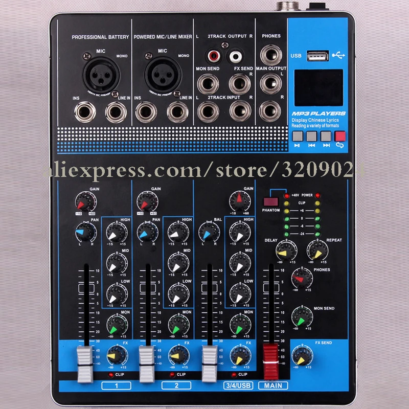 4 Channel Mini Mixer Supports Bluetooth U disk USB To Play Stereo Channel Input Wired Microphone 4 Channel Mini Mixer Supports Bluetooth U disk USB To Play Stereo Channel Input Wired Microphone