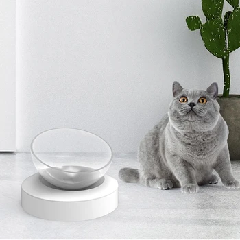 

20 Degree Adjustable PET Water Bowl Dish Anti-Overflow Bowl for Cats for Neck Protection